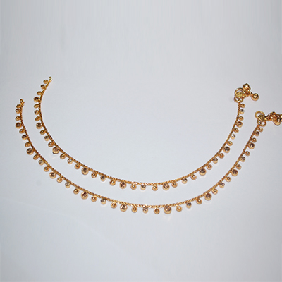 "1gm Fancy Stone Studded Anklets - MGR-1004 - Click here to View more details about this Product